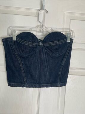 Zara Dark Indigo Denim Bustier Corset